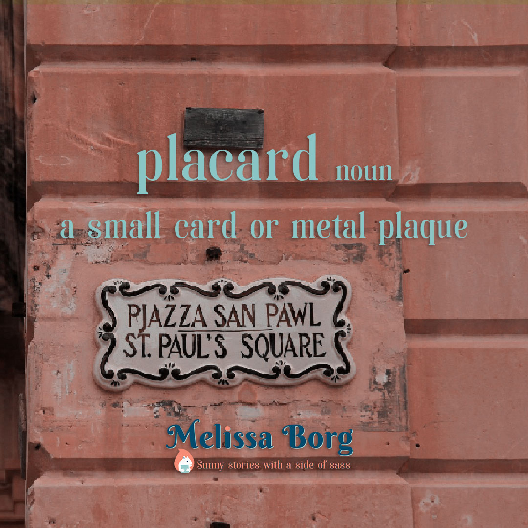 For the love of words, placard.

(Base image by Monica Volpin from Pixabay)