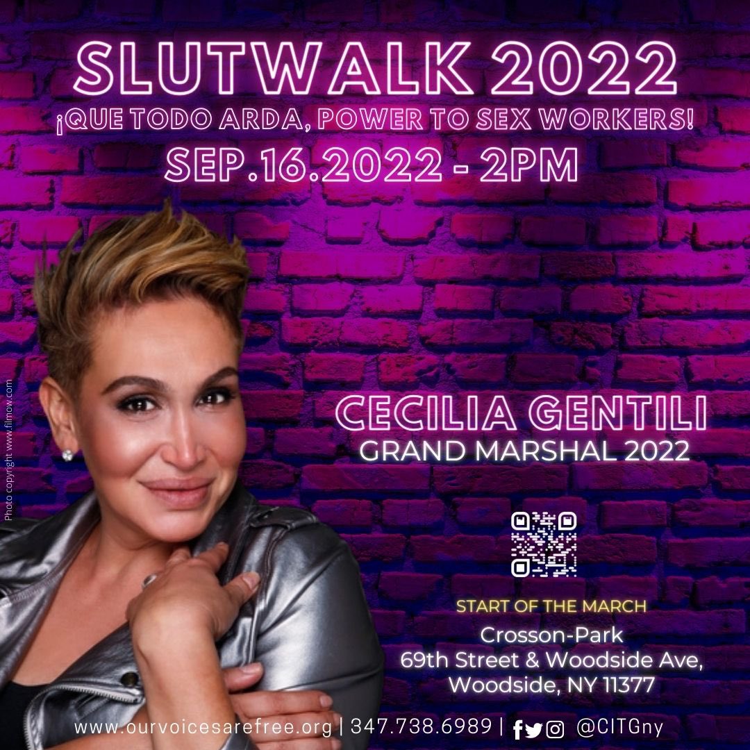 CITGny's tweet photo. We are pleased to announce that this year our #GrandMarshal at #Slutwalk 2022 will be #CeciliaGentili 🔥❤️👠🏳️⚧️#Congratulations Cecilia!
#MarchaDeLxsPutxsQueens #SlutwalkQueens #SexWorkIsWork #TransPower #SiempreConLasPutxs #PutaPower #PoderPuteril https://t.co/AeFK0ntsJO
