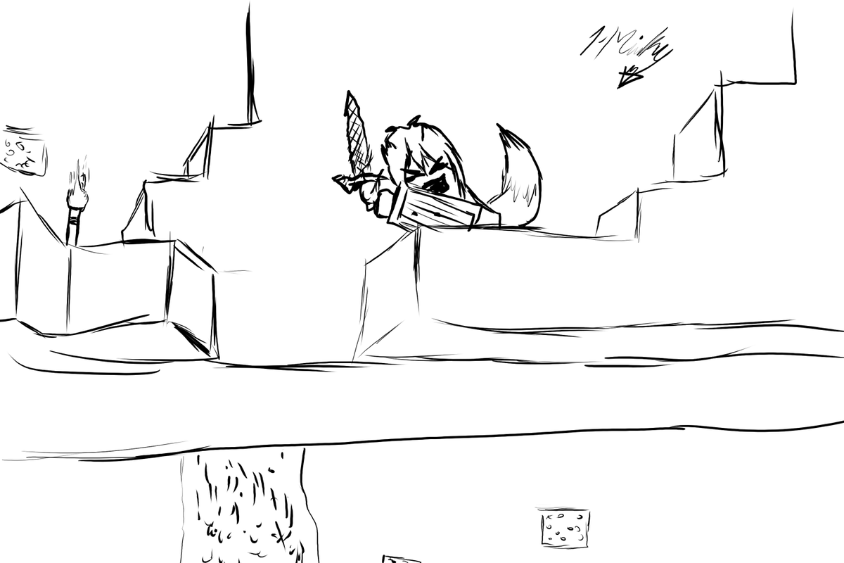 L1Hagane's tweet photo. Hola Haganers este dibujo si me costo ufff cuando los quiero detallados me cuestan mucho mas tiempo pero a qui esta la idea que me salio en el directo de @InariVtuber en el momento que casi se cae y se quedo en la esquina gritando xD #InariArt #InariDirectos #HaganerDibujos https://t.co/O9WBlFUjCc