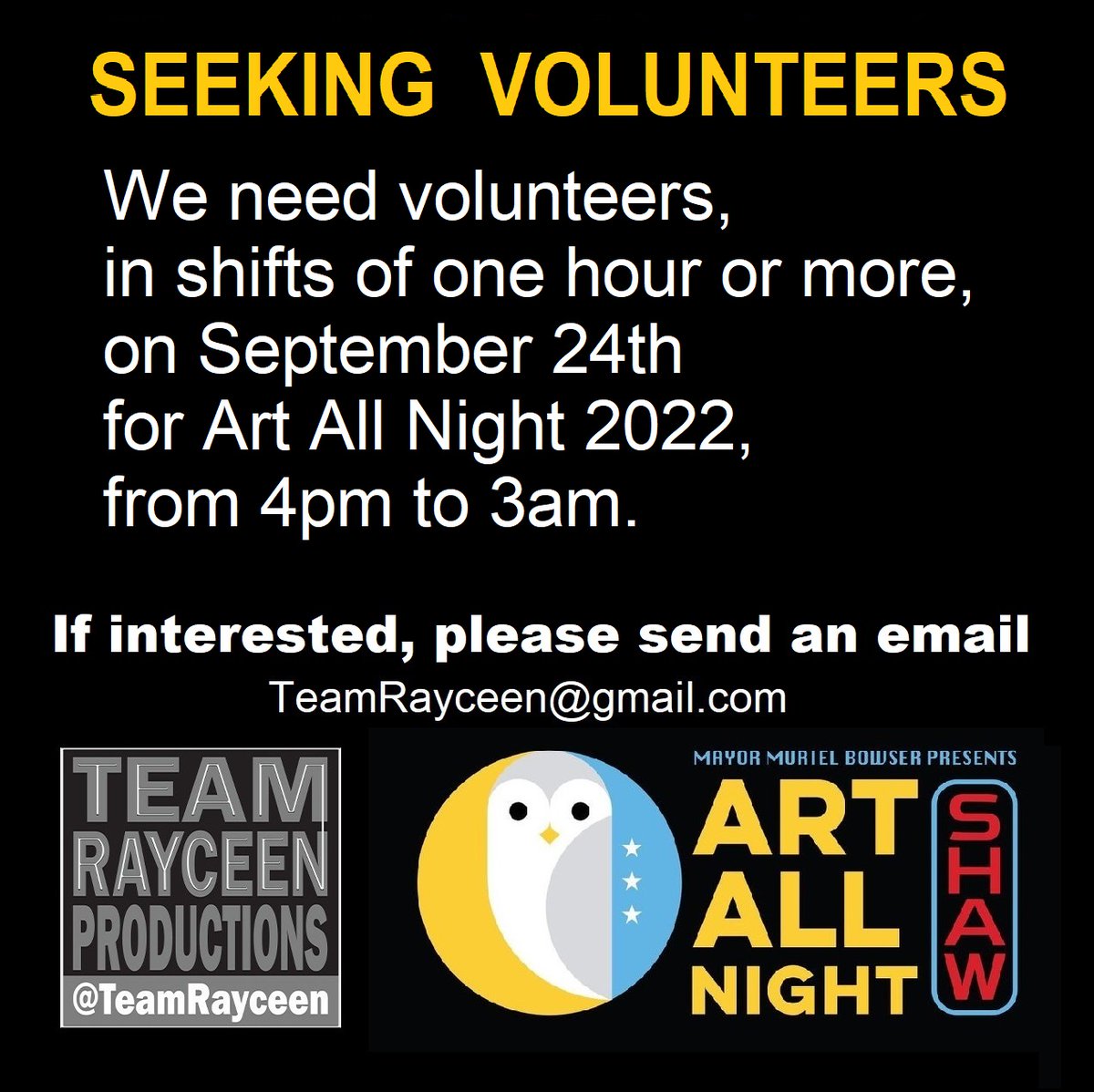 TRFYI's tweet photo. Please join @TeamRayceen at DCHFA on Sept 24 for #ArtAllNightShaw2022
Details ➡ https://t.co/PH9tPvRCzE
#ArtAllNight #ArtAllNightDC #ArtAllNightDC2022 #ArtAllNight2022 #ArtAllNightShaw #DCArtAllNight #DCArtAllNight2022 
#AAN2022 #AANDC #DCAAN #DCAAN2022 #AANDC2022 #AANShaw2022 https://t.co/3x0ntyaKAX