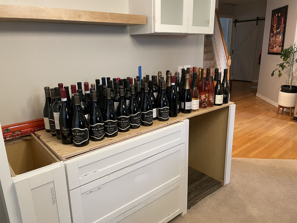 jncox's tweet photo. Been working on adding a buffet/bar to the house. Not done yet, but almost there. https://t.co/7ZF45D7Feh