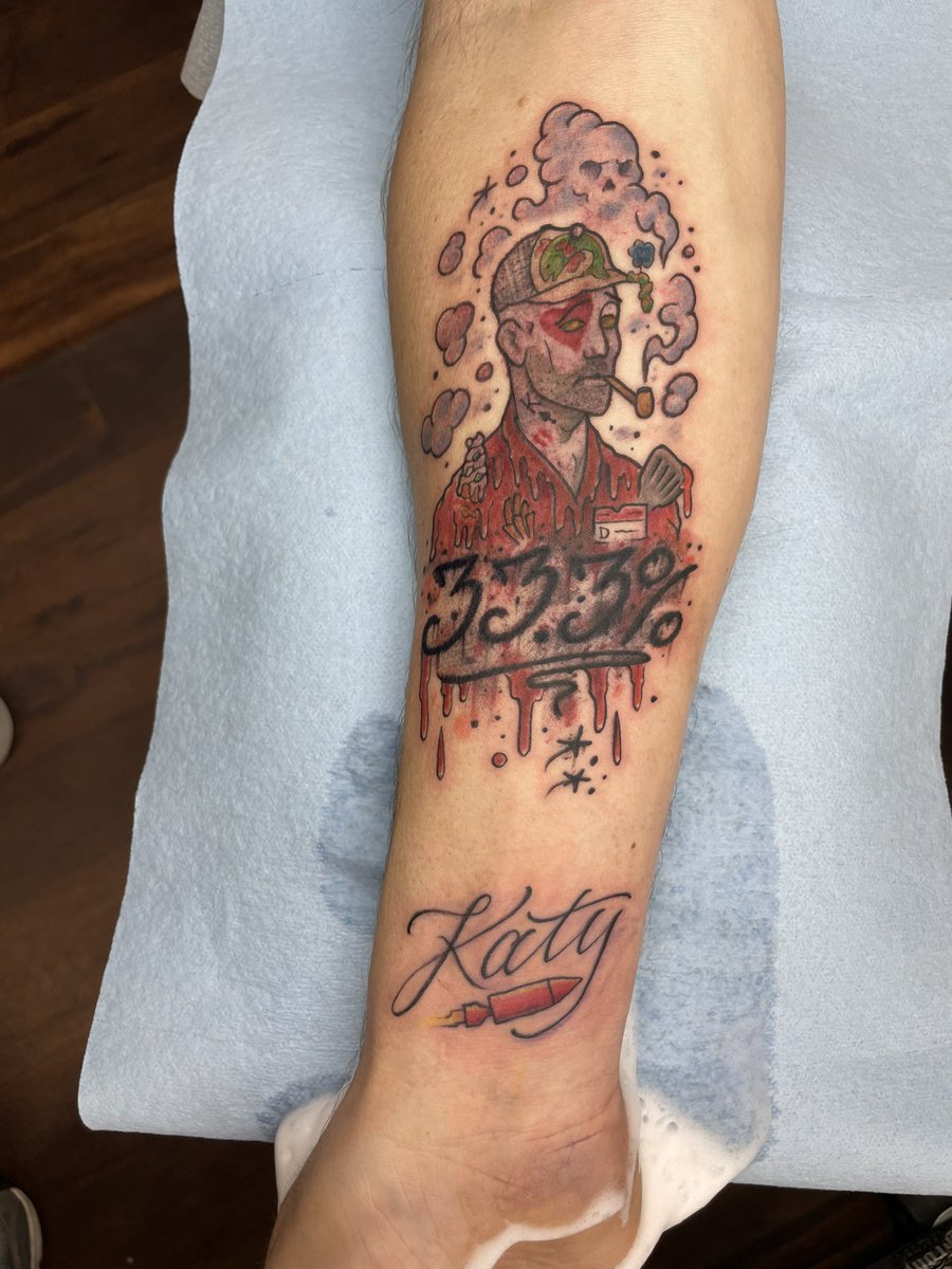 PixelRainbowNFT's tweet photo. @ChanceQuinn2 came through with an EPIC piece of art. Was honored to be be his canvas today. A TRUE 33.3% Mfr, and an incredible and effortless experience that transcended every expectation. #DeGods, he is in So Cal.  He fucks and so does his art. #DeGodsNFT #DeInk https://t.co/MiSTJSR0uS