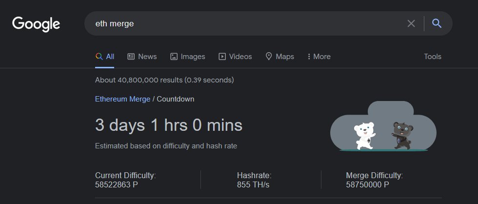 Google paying homage to the #ETHMerge 🤩
