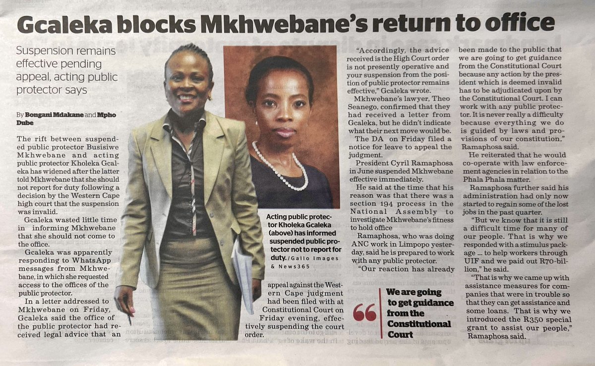 The harm that  #KholekaGcaleka is doing to a fellow woman, the REAL #PublicProtector, <a href="/AdvBMkhwebane/">Adv Busisiwe Mkhwebane MPL</a>, is an utter shame! 

Be careful sis, that misogynist male <a href="/CyrilRamaphosa/">Cyril Ramaphosa 🇿🇦</a> will use you and spat you out. You are a disgrace to yourself, and to all women.