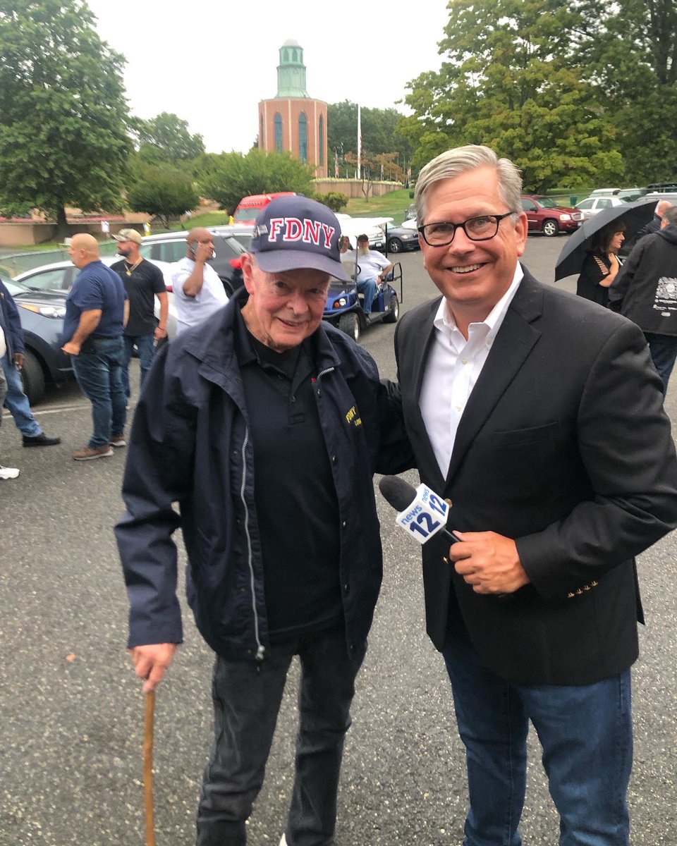 9/11 is always a difficult day for me since I was there when the towers fell. However, today while covering Nassau County‘s 9/11 Memorial I got to meet retired FDNY Bob Beckwith. He stood next to Pres Bush during his “I can hear you” bull horn speech at Ground Zero. #neverforget