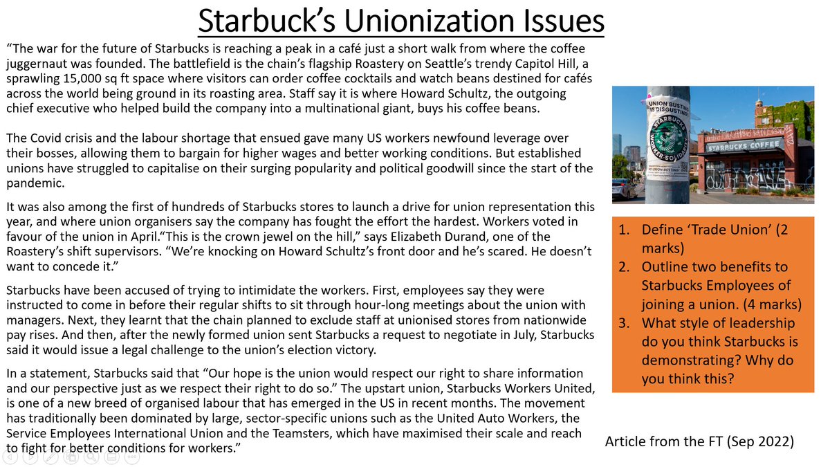 Business Studies case study of the week 5th September 2022