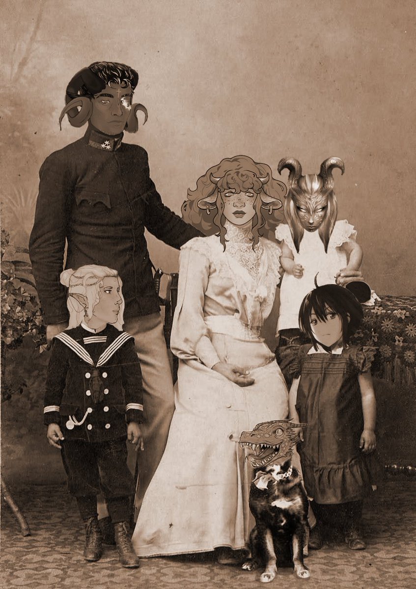 Garbagecant3's tweet photo. You may not like it but this is what the ideal nuclear d&amp;d family looks like. So proud of my players, they brave IRL to stream this with me and their characters brave horrors beyond anything the world may see. May they survive the coming tempest https://t.co/mQDBJ7ypup