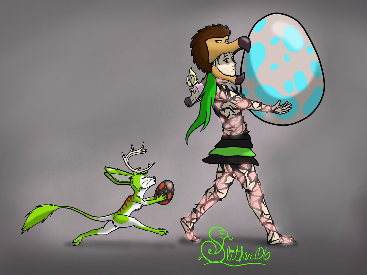 SlitherO6's tweet photo. Some #ARKSurvivalEvolved fan art I’ve previously done! Love playing this game, but def a love/hate relationship with HLNA (or Helna as I called her) #art #digitalart #dodorex #dodo #jerboa #videogame #gamergirl https://t.co/qwAvs3gCLJ