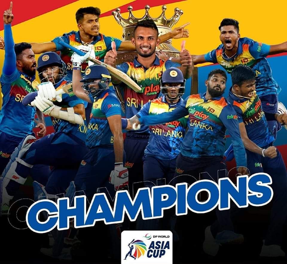 @Cricket_fever2 
Congratulations 🎊  #SriLanka   well played 🏆🏆

 #AsiaCup2022Final #AsiaCup2022 #AsiaCupT20 #SrilankaWin #cricket #CricketLive