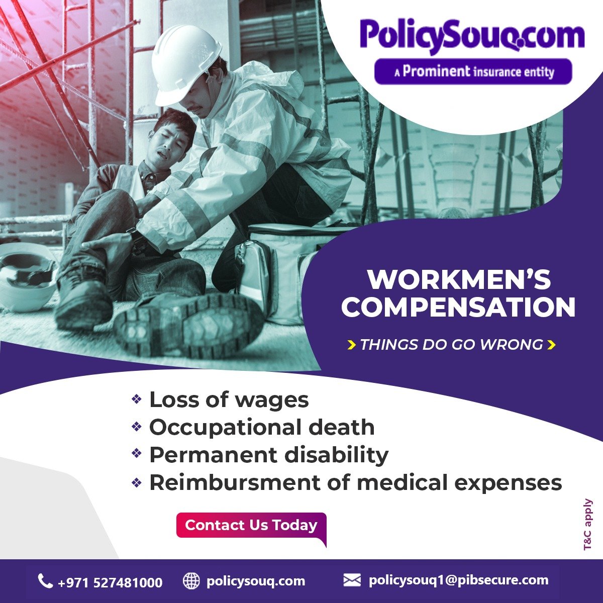 mypolicysouq's tweet image. Protect your business from the labor law obligations of compensating your employees for work-related injuries or death.
Contact Us Today!
.
.
#workmencompensation #uae #abudhabi #pib #insurance #GetInsured #PolicySouq #insurancebrokers