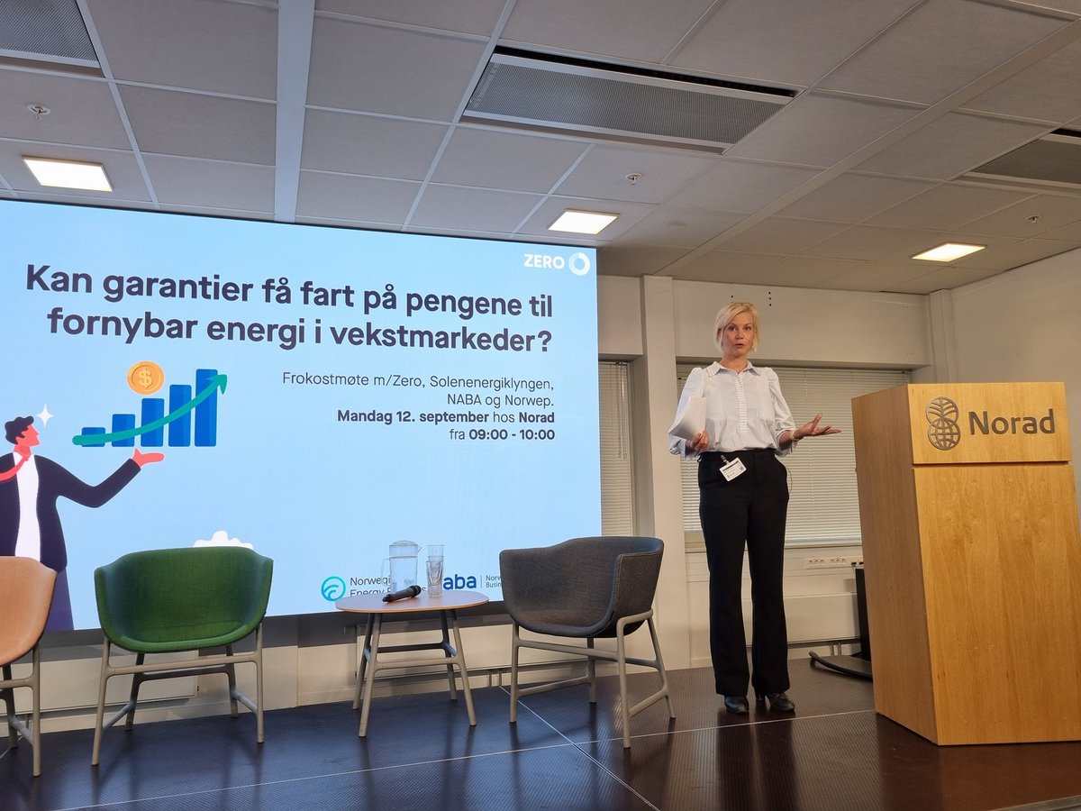 ZERO med @sigrunaa i spissen, lanserer rapport om garantier og fornybarinvesteringer sammen med @solklyngen @NORWEP og NABA på frokostseminar hos @noradno akkurat nå. Rapporten kan leses her:zero.no/garantiordning…