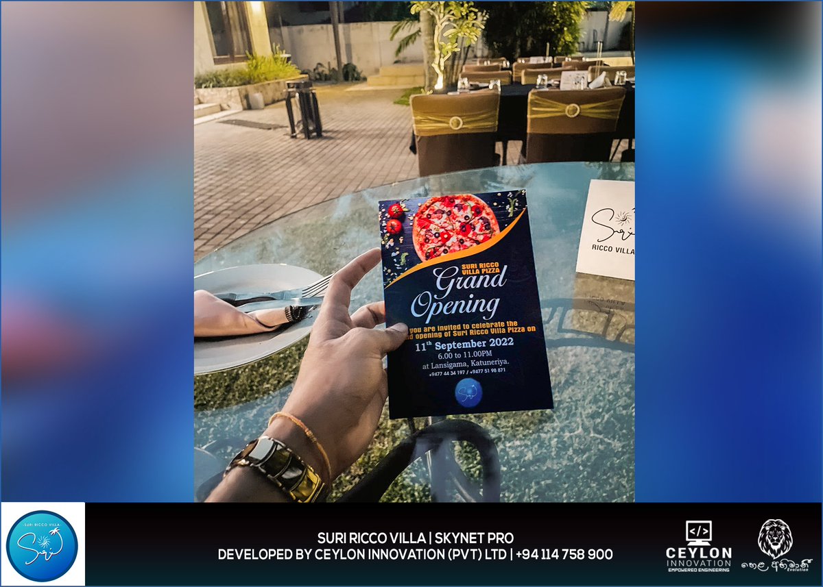 CeylonInnovati1's tweet image. Congratulations Mr. Suranga ( chairman ) &amp;amp; crew of Suri Group on your new branch opening in Katuneriya-Marawila. We are so delighted for choosing us as your system provider in this branch too.
#CeylonInnovation #EmpoweredEngineering #SKYNETPro #Hospitality