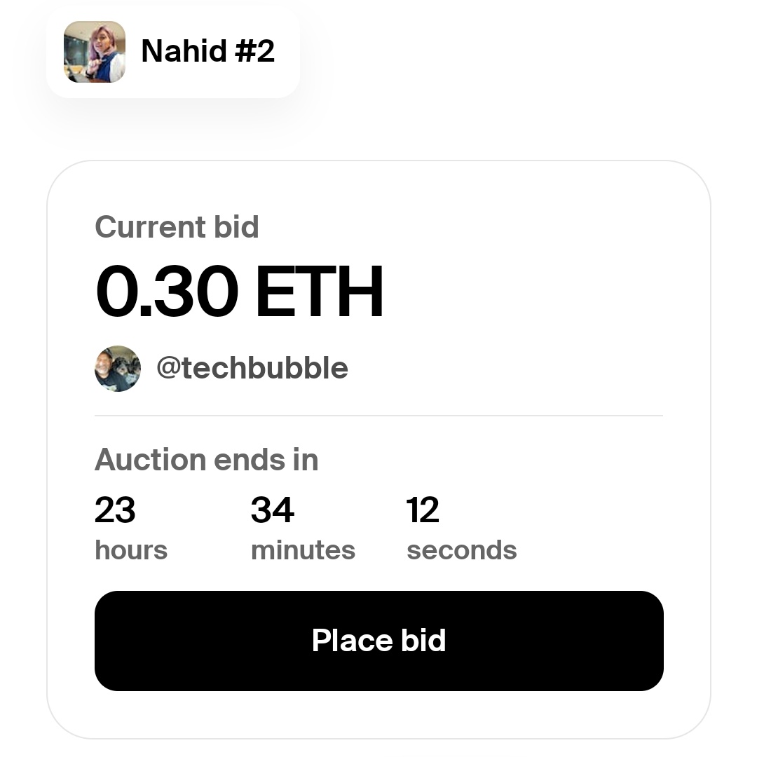nahidabedi's tweet photo. 🚨Auction Started !!!🚨

Just got the email before going to work this morning and Im so happy for that🤩☺️ 
I appreciate that dear @techbubble  🙏🏻💙💛
Thank you for all your support.

https://t.co/J2WXFr1hEH…

#NFTCommunity #NDreamer #NFT https://t.co/ulc4snjech