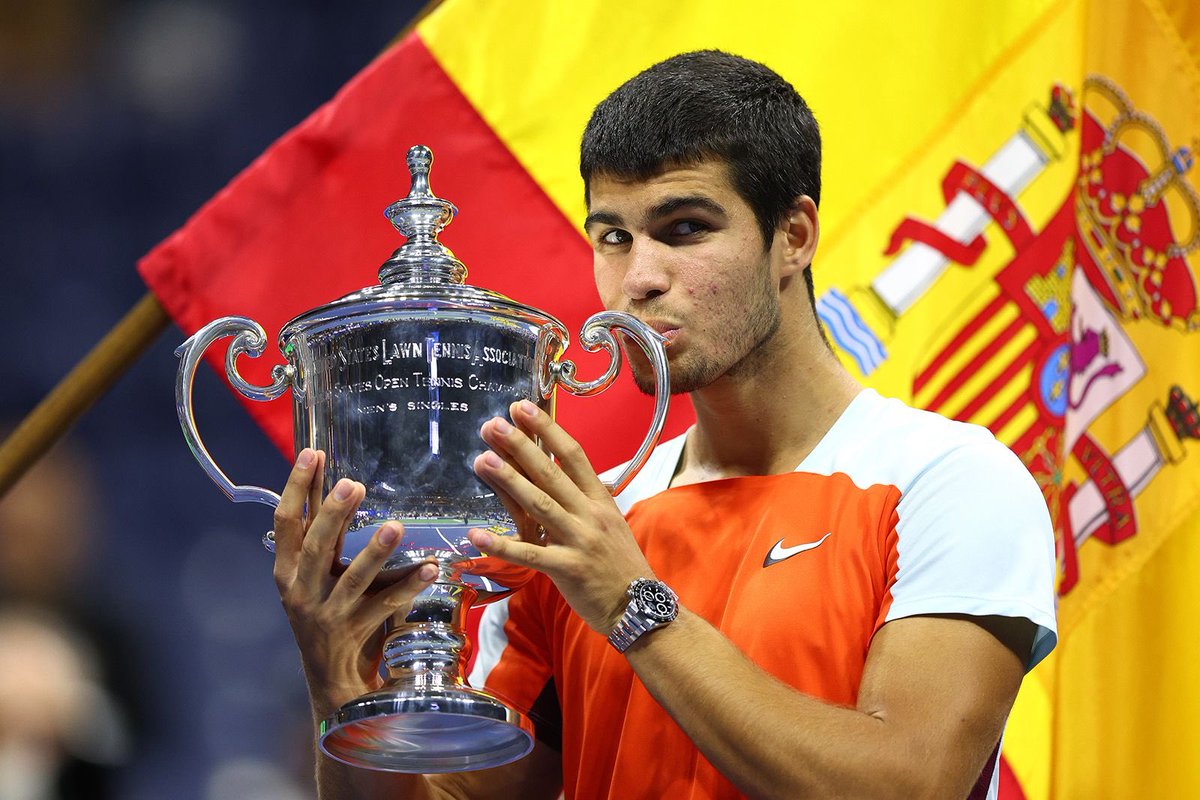 dataspringboks's tweet image. Clutch player he is! Youngest no. 1 player ever and now officially the hottest property on the ATP! 2022 US Open champ, the sky is the limit! ¡Vamos #CarlosAlcaraz! #talent #ATP #USOpen