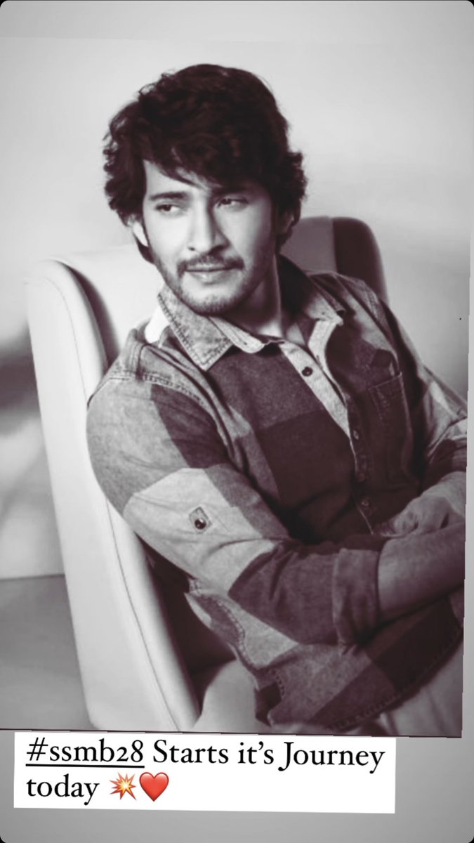 MusicThaman's tweet photo. The Journey &amp; the Dream Begins Today #SSMB28 🏆 

@urstrulyMahesh gaaru &amp; #Trivikram gaaru 

God bless ❤️ https://t.co/oTgF8YtFyg