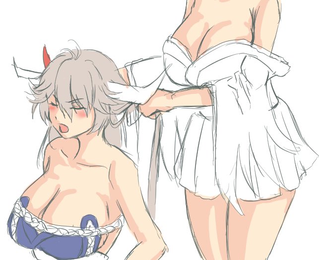 白龍、ズボラな割に手のかかる髪型なので
誰かが手伝ってるだろう(ついでに多分世話焼かれすぎてああなった)というらくがき 