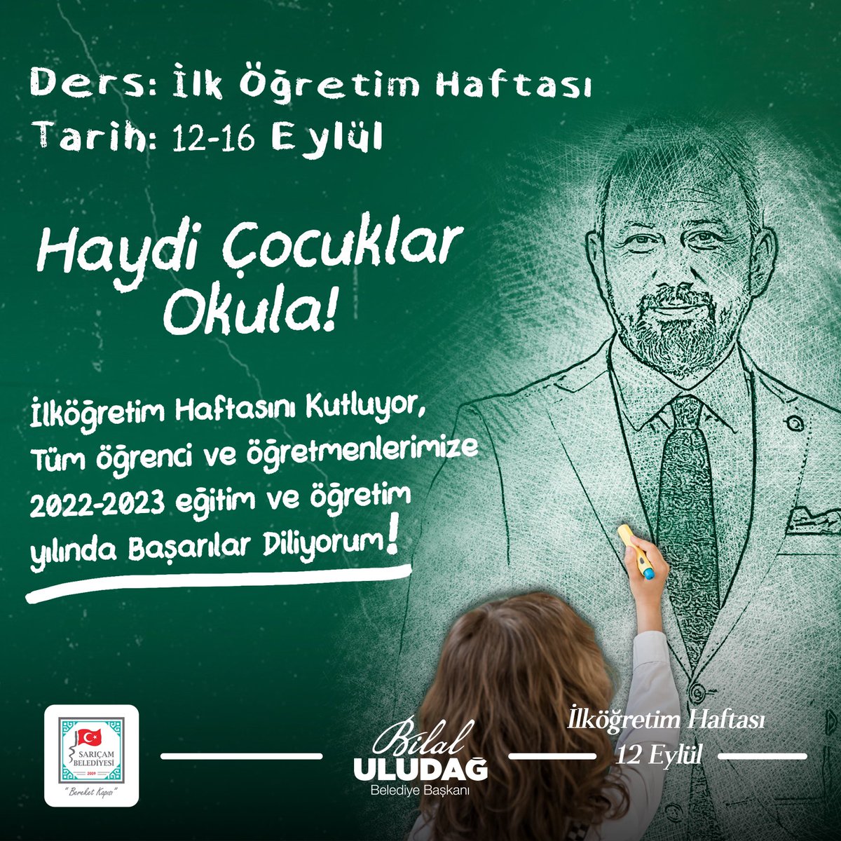 saricambel's tweet photo. Haydi Çocuklar Okula!

Tüm Öğrenci ve Öğretmenlerimize 2022-2023 eğitim öğretim yılında başarılar dileriz.
#SarıçamBelediyesi
👧👦 🏫📚 🔔 https://t.co/QhuSGTtG6h