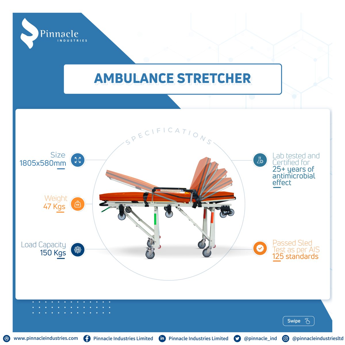 pinnacle_ind's tweet photo. Introducing our latest range of ambulance stretchers specially designed for Maruti Suzuki EECO ambulances to safely transfer the patient in emergency situations. The strong,durable,sturdy, #ICATapproved #AIS125certified #EECOAmbulanceStretchers,ensure smooth transport operations. https://t.co/wm0chxAOlB