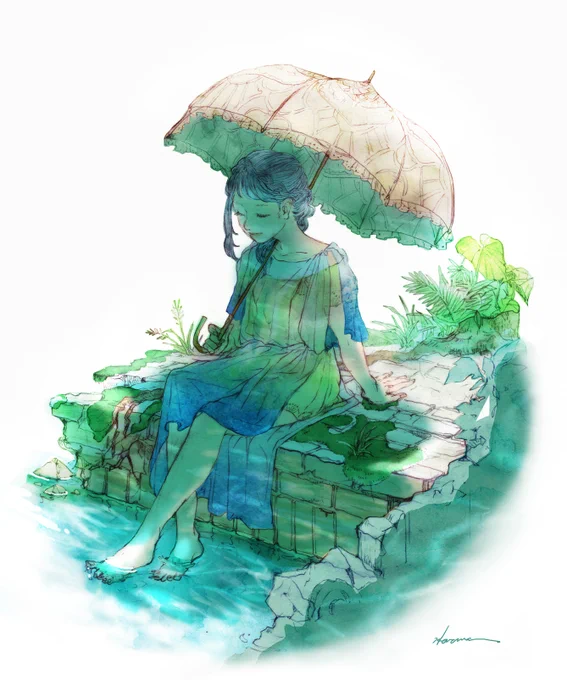 『break』 シャープペンシル/Photoshop/透明水彩 