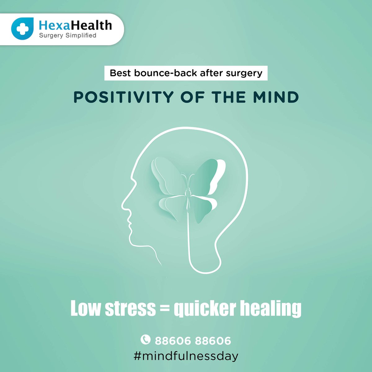 hexahealthlive's tweet photo. A healthy mind means a healthy body, and a quick recovery. Find out more. Call 88606 88606 now!
#HexaHealth #WeCARE #SurgerySimplified #HealthyLife #FamilyHealth #surgery #surgeons #bestsurgeons #recovery #stressfree #quickhealing #postsurgerycare #mindfulnessday https://t.co/2IlO2FLhbH