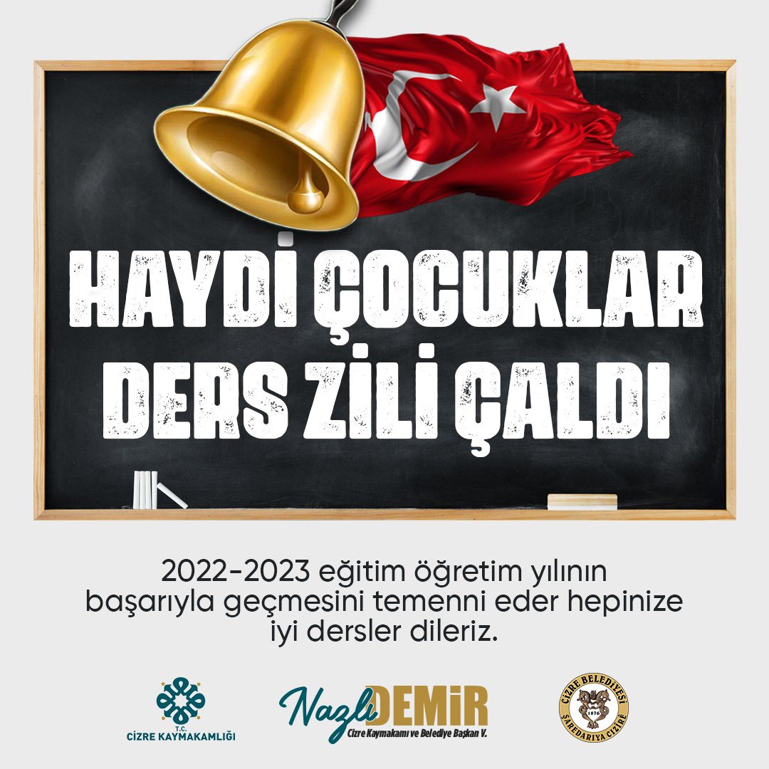 Sevgili öğrencilerimiz, kıymetli öğretmenlerimiz ve fedakar velilerimiz!!! Başarılı ve huzurlu bir eğitim öğretim yılı diliyorum.