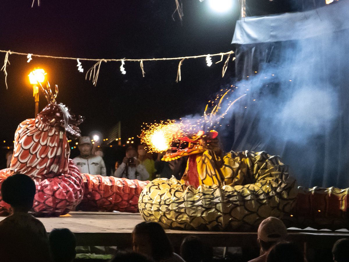 Celebrating the 50th anniversary of the formation of the Samba Kagura (山波神楽), a performance was held in front of Onomichi Station at 10th Sep. Kagura in Hiroshima, masked dancing in gorgeous costumes, is a popular folk performing art. #performingart #onomichi #travel #japan