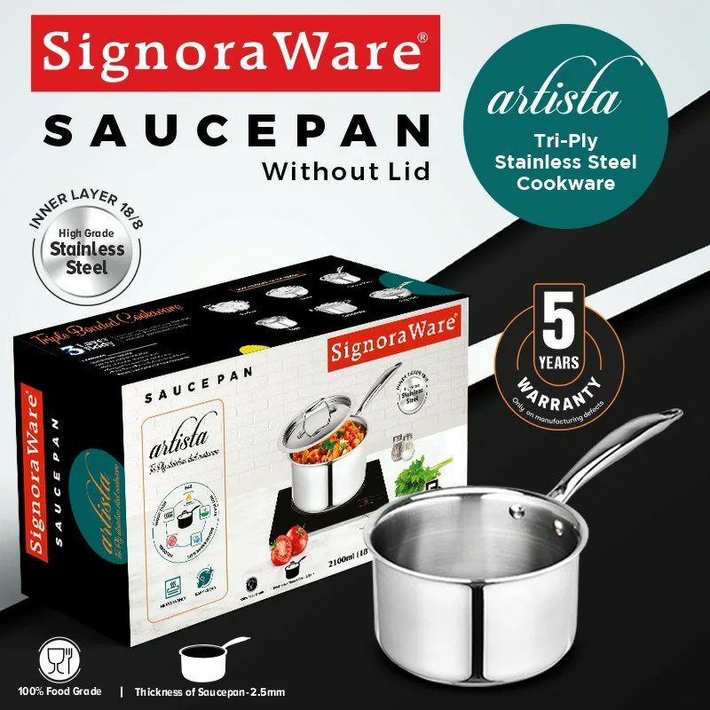 SignoraWare's tweet photo. The most premium cooking experience with Signoraware Triply Cookware Range
Artista Saucepan available in convenient sizes
#signoraware #triplycookware #triplysaucepan #saucepan #signorawaresaucepan #cookware #signorawarecookware #kitchen #3layercookware #stainlesssteel https://t.co/lQmLsbC76L