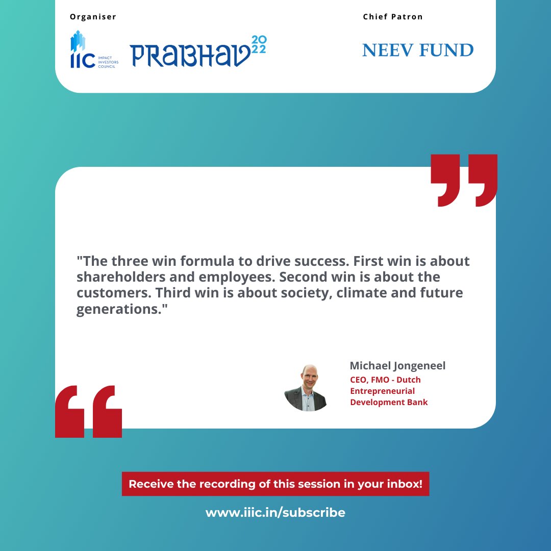 IIIC_India's tweet photo. Snippet from Keynote
-Michael Jongeneel, CEO, @FMO_development https://t.co/Z3p0N0VmUA