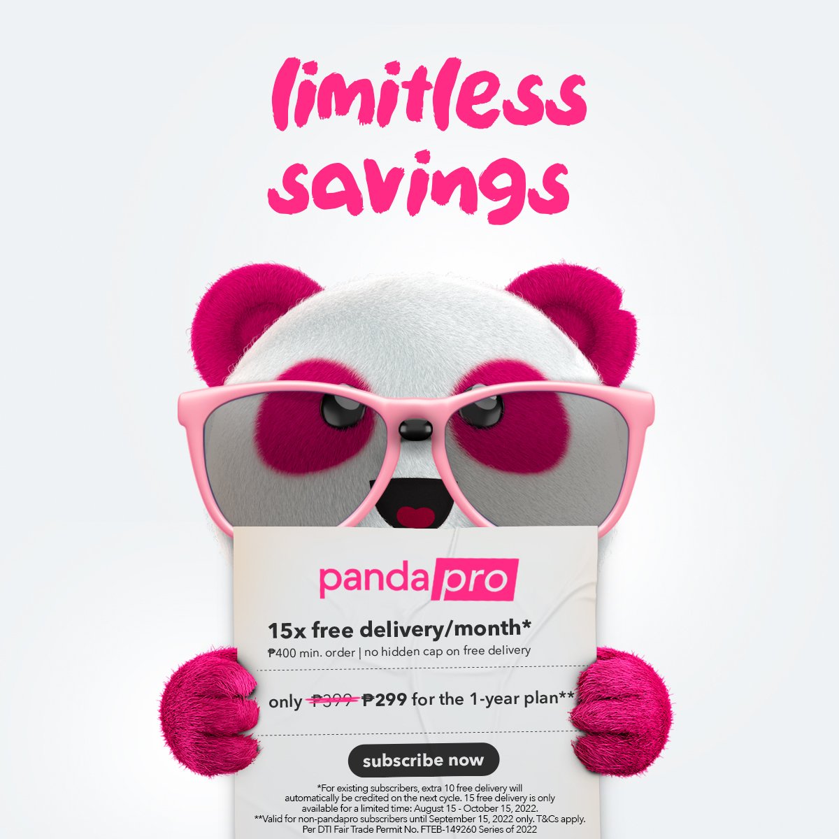 foodpandaPH's tweet photo. Christmas came super (SUPER) early with #pandaproClub limitless savings! Oh, are you a pro like @kiannady? ๐ผ
Score exclusive pro perks like 15x free delivery/mo and deals on food delivery, pick-up, & dine-in when you subscribe today! https://t.co/KIuY27Zewl
