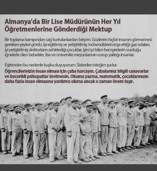 işini iyi bilen hemşirelerin vurduğu iğnelerle ölen bebekler, lise ve üniversite mezunlarının vurup yaktığı insanlar. Eğitimden bu nedenle kuşku duyuyorum. Sizlerden isteğim şudur. Öğrencilerinizin insan olması için çaba harcayın. #okullaracılıyor #ogretmenlervazgecmeyecek