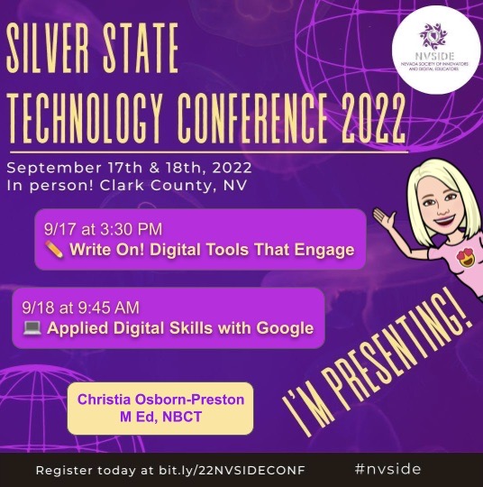 Thrilled to be participating in this event! Will you be there? Register today at bit.ly/22NVSIDECONF Hope to see you there! @_NVSIDE @NevadaReady @GegNevada @GlobalGEG @NVSupt #nvside #nvedchat #leadk12chat #teachnvchat #nvdlc #ISTELive22 #NotAtISTE #istelive #GoogleEI #SYD19