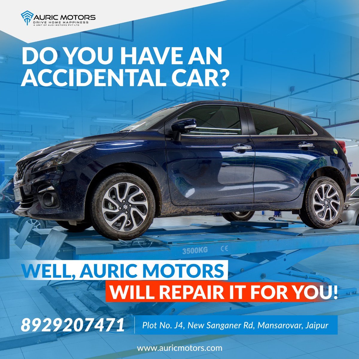 Do you have an accidental car?
well Auric Motors , Will repair it for you…
📍 Plot No.-J4, Commercial Belt B, Arawali marg, New Sanganer Rd, Mansarovar Scheme, Rajasthan 302020 | 📲 8929207471
#drivecars #maruticars #maruticarshowroom
#jaipurcars #jaipurcarservice #jaipurservice