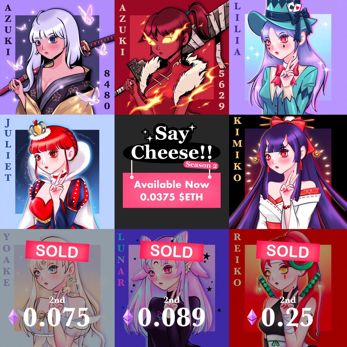 💖✌🏻Say Cheese!! Collection✌🏻💖
Seasons 1 is sold out! Don’t miss to check out Season 2🔥🔥
.
✨Volume trade 3.1 ETH✨
Price : 0.0375 $ETH [Polygon]
👉🏻 opensea.io/collection/say…
.
#NFT #NFTs #nftcommunity #anime #NFTJapan #NFTTHAILAND #NFTJPN #waifu