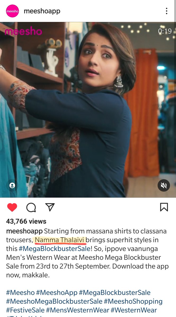 Vani_Trishian's tweet photo. Even a brand knows the power she holds🔥
Thalaivi @trishtrashers👑
#SouthQueenTrisha #Trisha #TrishaKrishnan #PonniyinSelvan #PS1 #MegaBlockbusterSale https://t.co/rGc2LhzHfC