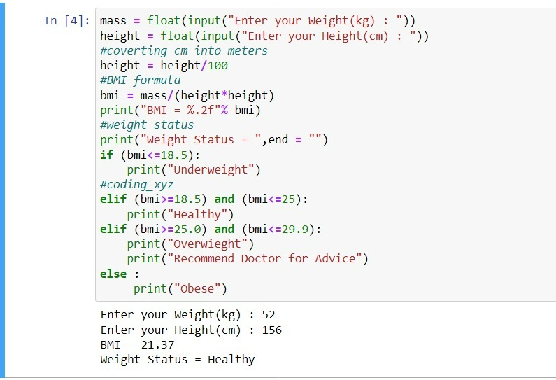 codingoo's tweet image. BMI Calculator using Python.

#Python #programming #Coding