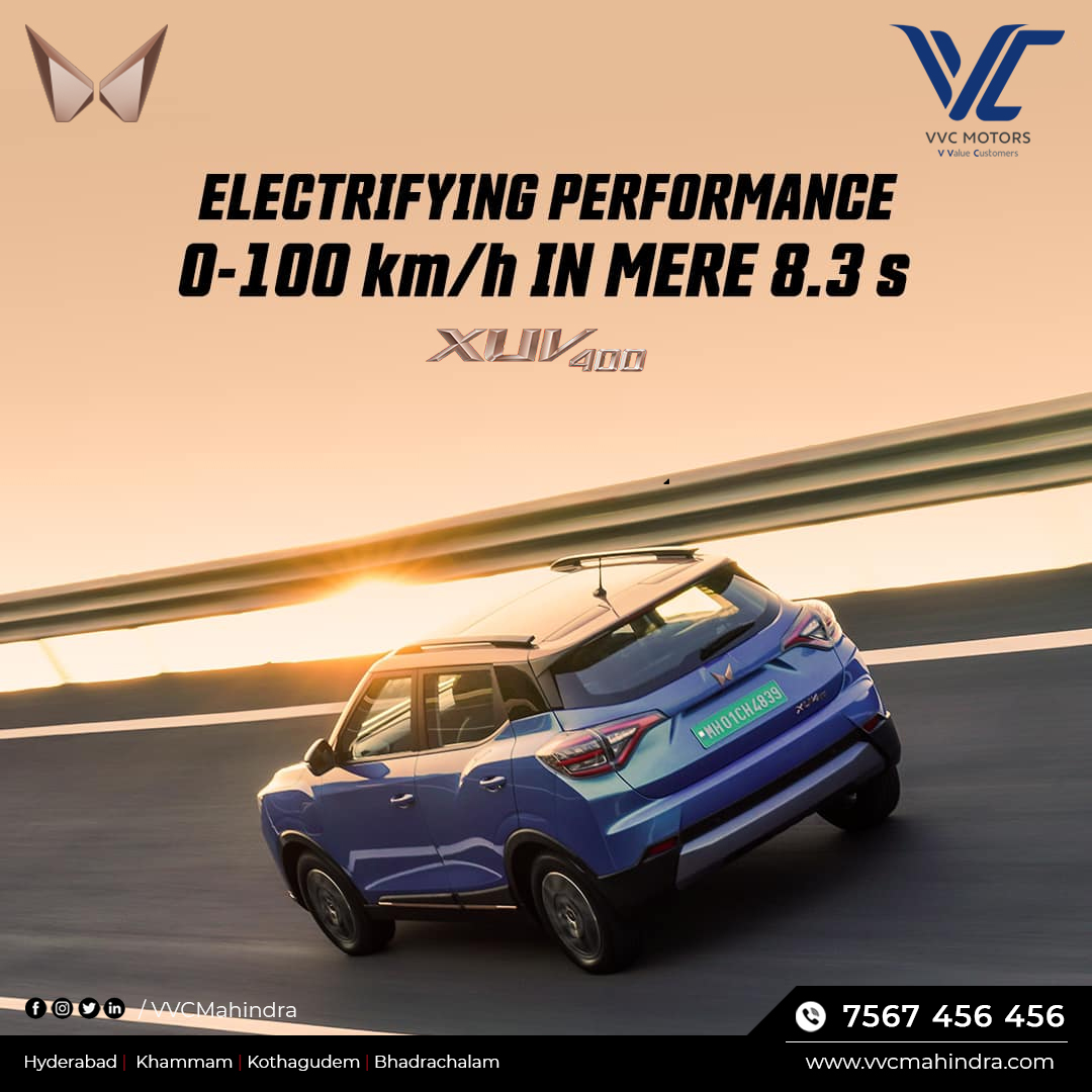 High on performance yet so silent, all you will hear is the applause.

For more info call us: 7567456456

#Mahindra #MahindraXUV400 #XUV400 #AllElectric #NewMahindraCars #ElectricSUV #MahindraEV #EV #ElectricCars #UpcomingCars #NewCars #MahindraXUV400ev #XUV400ev #Xuv400evSUV