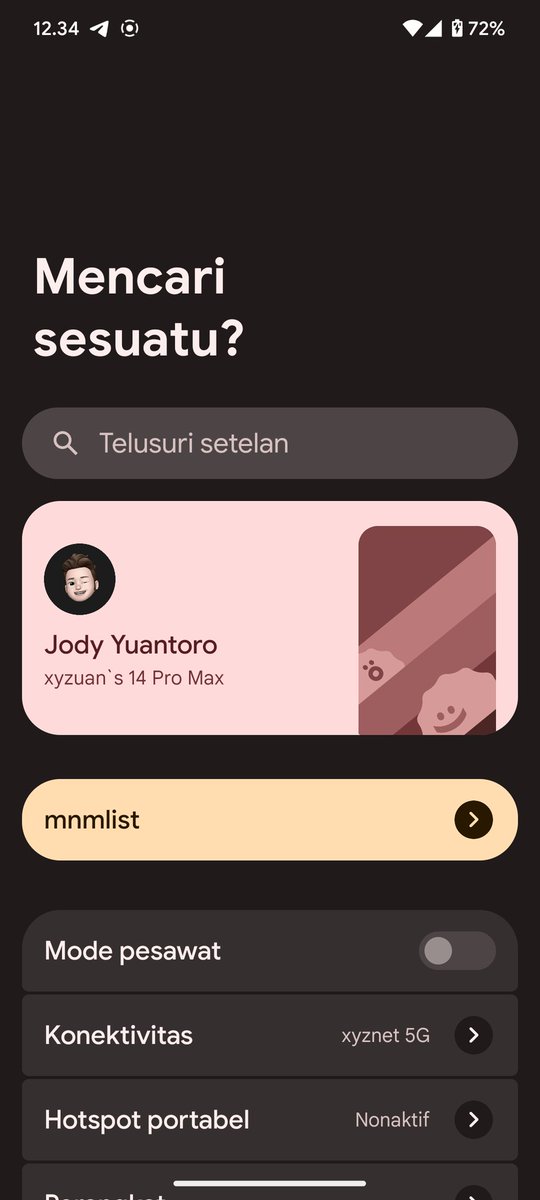 xyzuanNihBoss's tweet photo. I made it toogleable yey, 1:1 fine now.
ah i put a Avatar in My Phone Preference now, mwehehe. https://t.co/vmW2M4Fobu