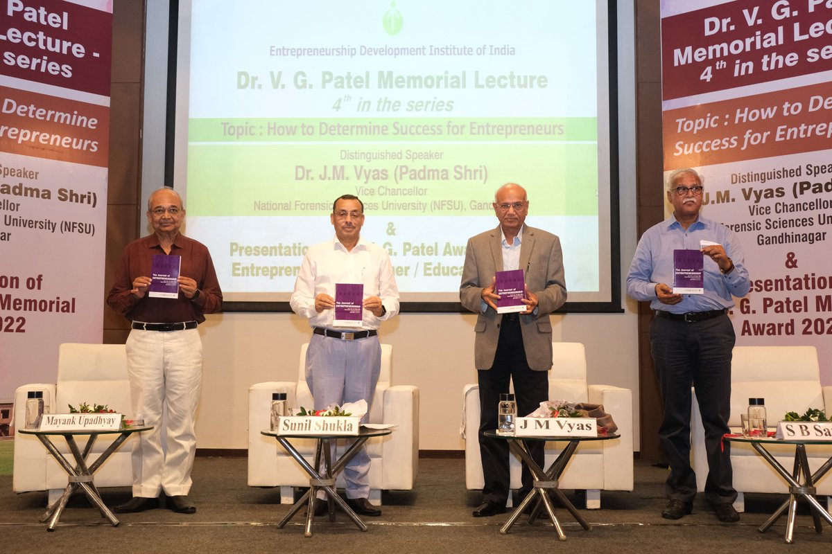 EDII_DGO's tweet photo. Special Issue of 'The Journal of Entrepreneurship’, published by @SAGEPubIndia & edited by Prof. Ray Smilor from @NeeleySchoolTCU was released during V G Patel Memorial Lecture by esteemed dignitaries.
#JoE #EDIIDGO #SAGEResponse #Ahmedabad #Entrepreneurship
@EDIIAhmedabad https://t.co/dSnTdO46zK