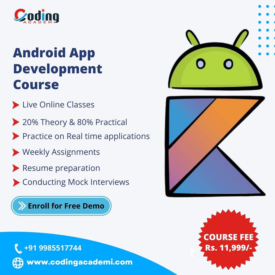 CodingAcademi's tweet image. Learn #AndroidAppDevelopmentcourse and get a job ready for yourself to grab the best opportunities in it market For more details contact us:- +91-9985517744
#androidappdevelopmentcourse #androiddevelopment #codingacademi #appcourseonline #andriodappcourse