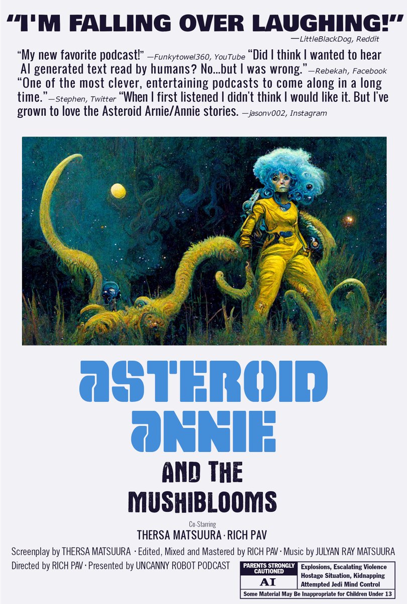 UncannyRobot's tweet image. The LA Web Fest needs a poster for our #audiodrama #podcast that is an official selection. How&apos;d I do? @Kwebfest
(Click to see it in its full 2:3 aspect ratio glory.)
#AudioDramaSunday 
...and the 1970 movie poster that inspired it.