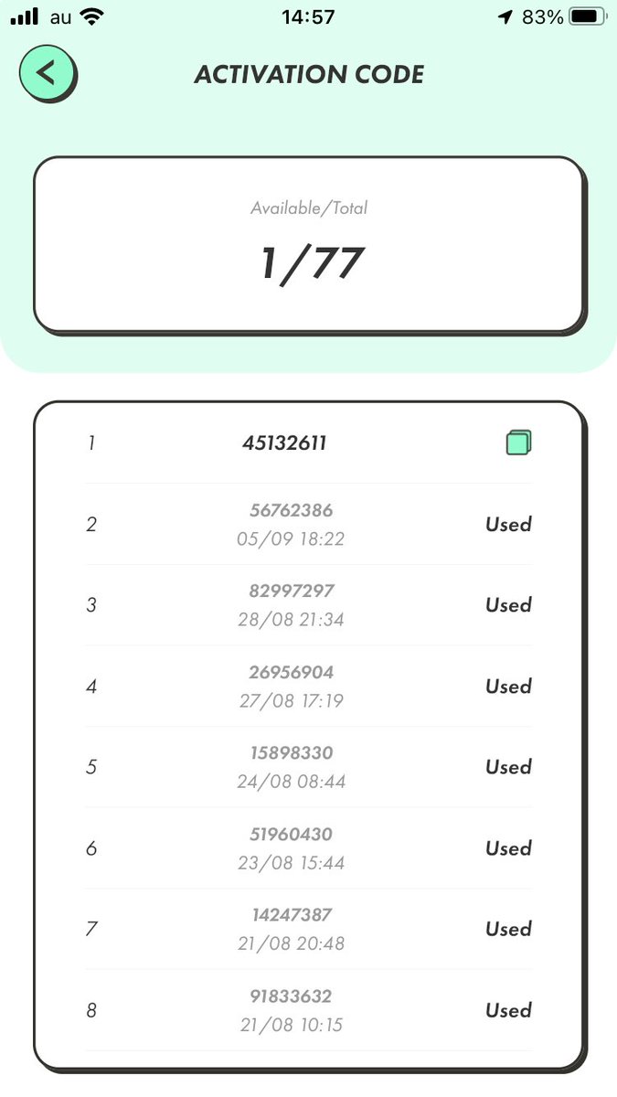 drums_STEPN's tweet photo. STEPN Activation Code.
This is required to start using STEPN.
（STEPNのアクティベーションコードです。STEPNを始めるのに必要です。）
使われたらコメント欄にusedと書いてます

45132611

#STEPN 
#GMT 
#GST
#STEPNはじめかた
#stepnactivationcode 
#STEPNアクティベーションコード https://t.co/Tpb24oGO2s