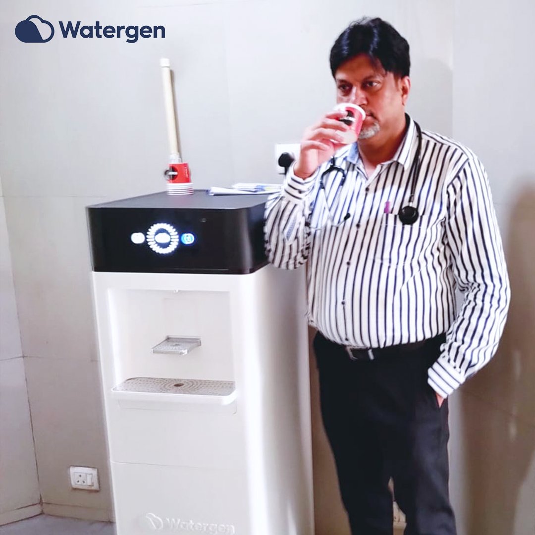 watergen_india's tweet photo. Nanda Charitable Hospital, Chhatarpur, New Delhi takes a lead in becoming truly Sustainable by adopting 'Water from Air' technology from Watergen. We are happy and proud to install our GENNY AWG in the hospital.
#watergen #sustainability #waterfromair #atmosphericwatergenerators https://t.co/JkrhwY8biJ