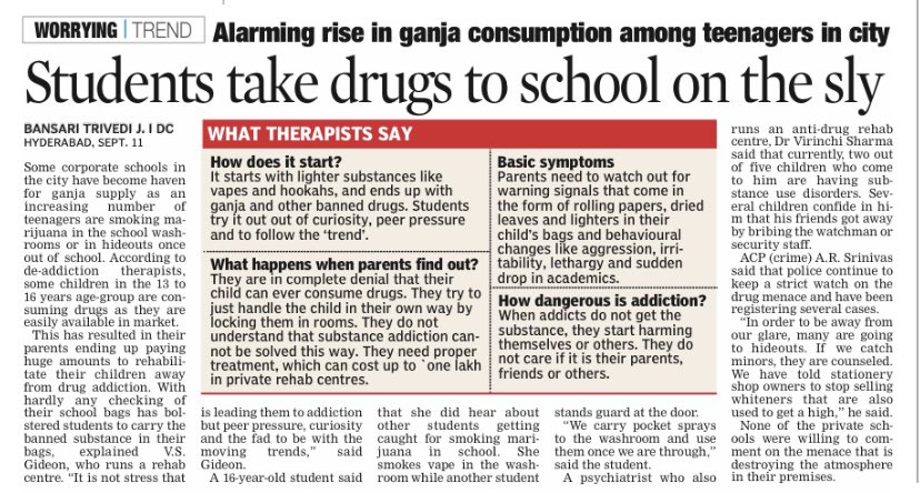 bansaritrvd's tweet photo. #Ganja, vapes easily consumed by city teenagers in washrooms of corporate #schools. The addiction starts with hookah which then increases to ganja. Sadly, 13-18 year-olds are highly addicted to #drugs and the number keeps increasing. @DeccanChronicle @oratorgreat #Hyderabad https://t.co/6oFXplX8J7