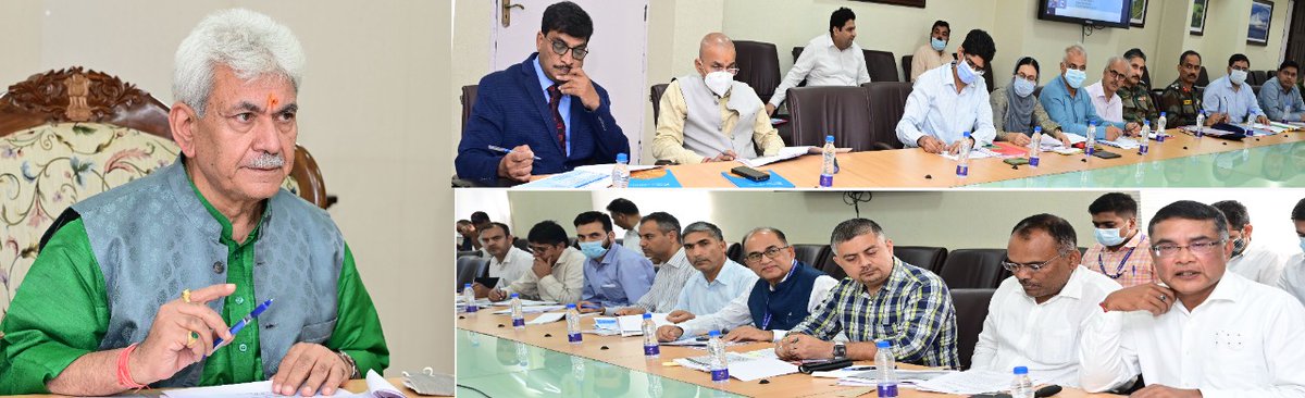 NhidclSrinagar's tweet photo. Executive Director (P),  NHIDCL-Srinagar attended Hon'ble Lieutenant Governor of the Union Territory of Jammu and Kashmir review meeting on Road Projects 7th Sept'2022. https://t.co/2ROGTbIkbl