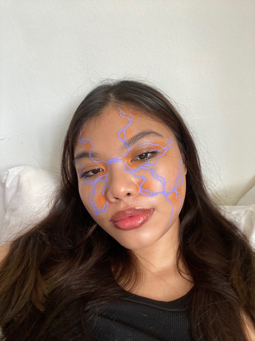 strangerousco's tweet image. @aliaaahrizal really said lets make art! Using our SOFT TEARS palette, she created this look on her whole face 💜✨
.
#Strangerous #bestrangemakeart