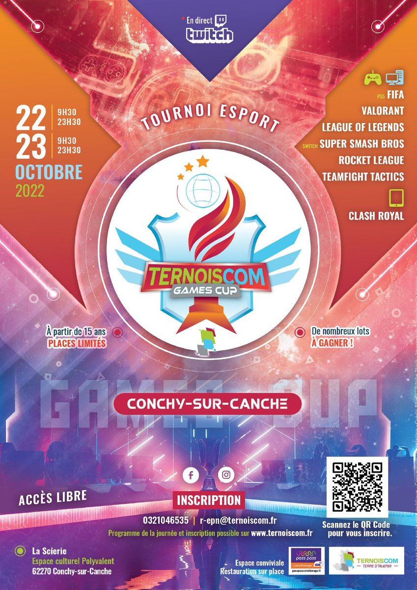 EsportOration's tweet photo. Les inscriptions pour la 2e édition de la TernoisCom GamesCup débutent aujourd'hui !!!
Retrouvez les liens d'inscription sur cette page:
https://t.co/aB0HuojX5M https://t.co/cNpQS6BX8O