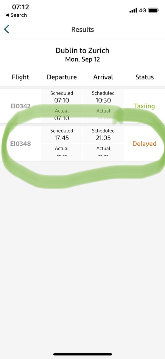 Emermcfeely's tweet photo. @AerLingus Can you tell me if there is a problem with this flight EI348 You’re already saying it’s delayed https://t.co/zTu4QwUz9k