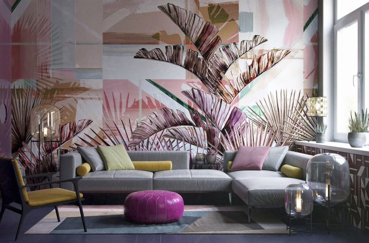 "Murals are a playful way to instantly add personality to a space. Interior designer Daria Zinovatnaya has chosen the striking abstract pattern of Wall &amp; Decò’s ‘Floridita’ by María Gómez García" "The aim is to allow the wallpaper to be the star." - <a href="/ELLEDecoUK/">ELLE Decoration UK</a> 😍

#Interiors