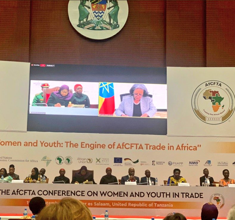 PICTORIAL; Official Opening Ceremony of the #AfCFTA Conference on Women and Youth in Trade, convened under the patronage of H.E. President Samia Suluhu Hassan & will run until 14 Sept, 2022 in Dar-es-Salaam. H.E. @jessica_alupo the Vice President is representing @GovUganda
