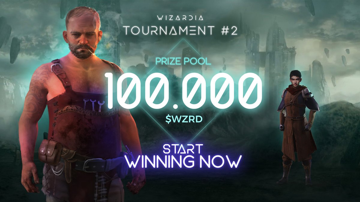 ⚔️ Tournaments #2 - the Alpha Version of the Game is NOW AVAILABLE FOR ALL PLAYERS! 🥳👉 wizardia.co/tournaments2
Battle with your Wizard #NFTs, beat opponents &amp; take part in winning 100.000 $WZRD + Rare/Epic Wizard NFTs worth $77-777! 🎁
See you in the Tournaments Arena mages! 🔥